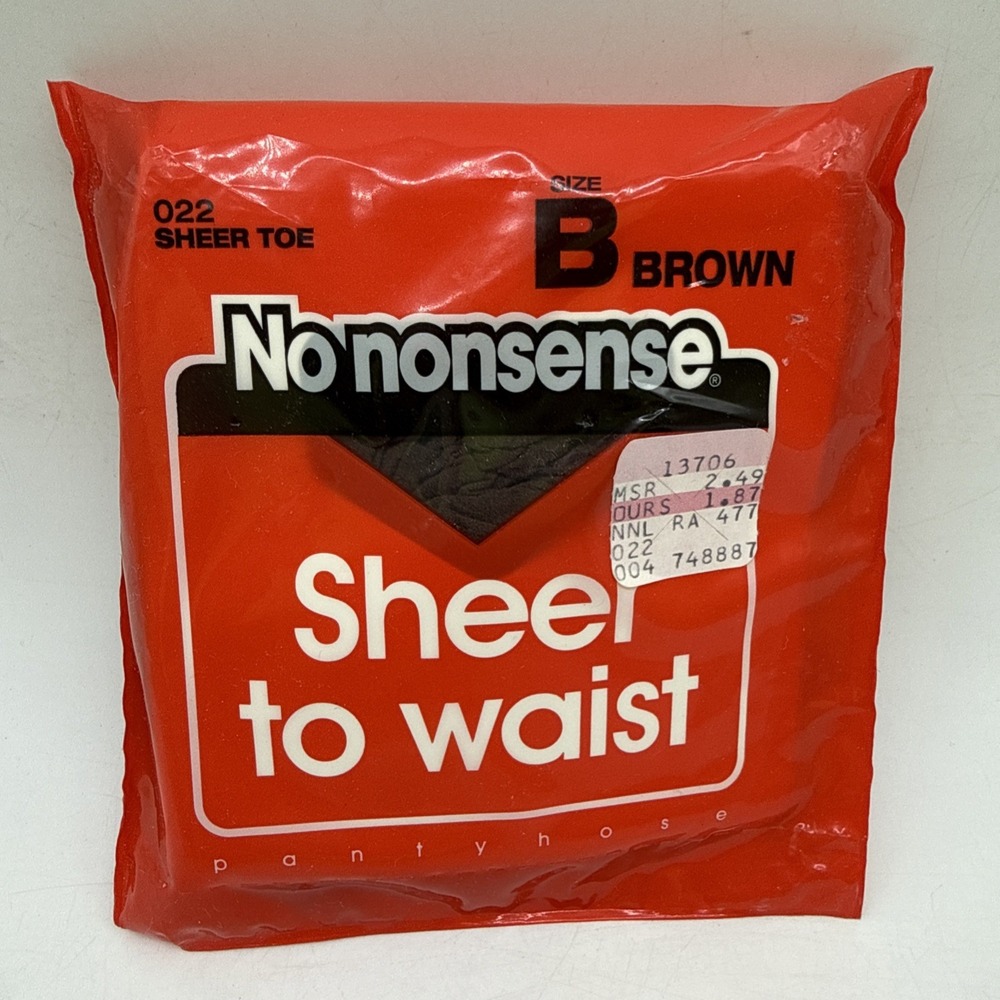 Vintage No Nonsense: Sheer to Waist Pantyhose - 022 Sheer Toe Size B - Brown